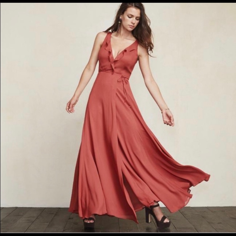 Reformation Arabella wrap maxi dress